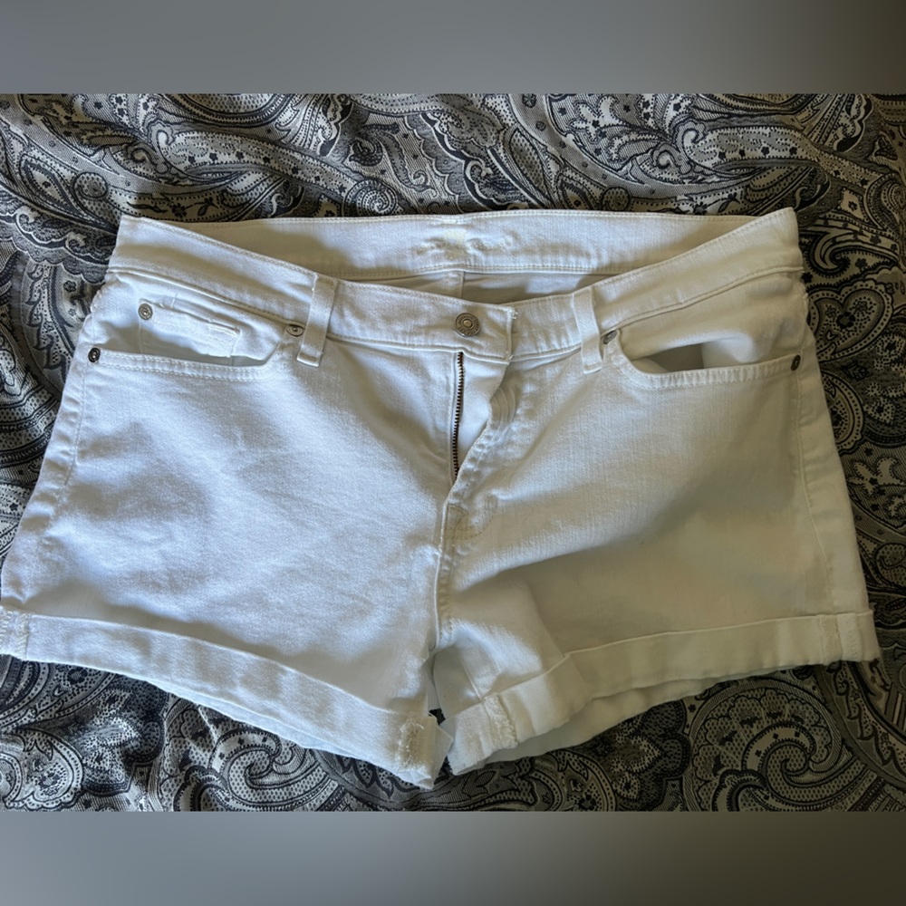 7 For All Mankind white shorts